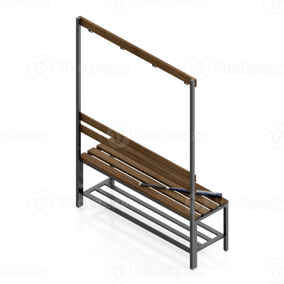 Isometric bench 3D render png