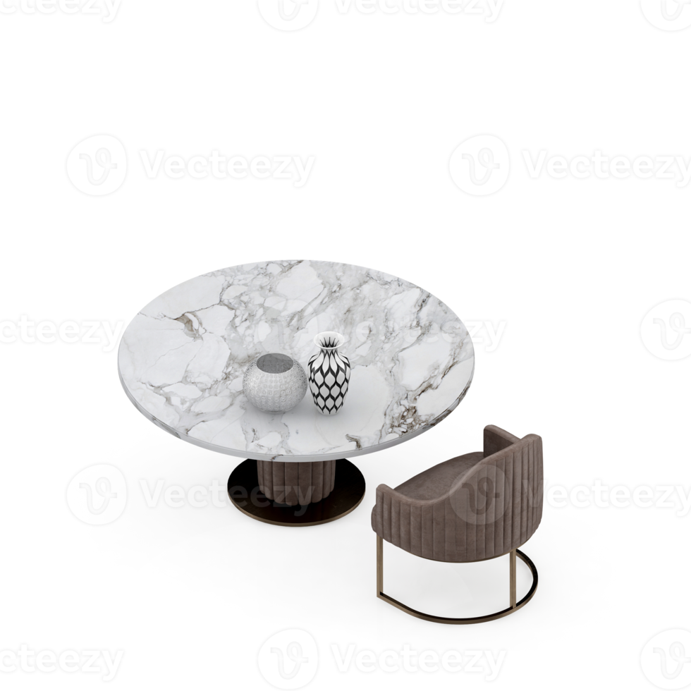Isometric Table Set 3D render png