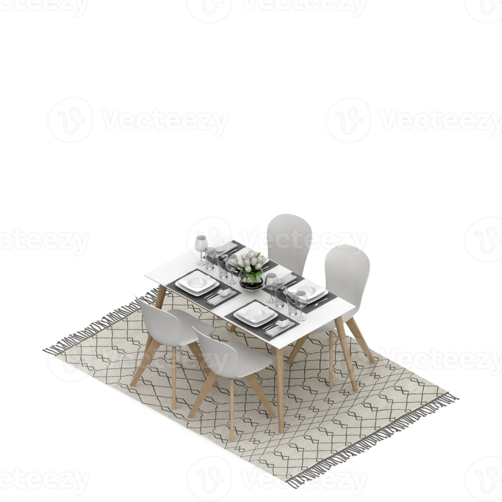 isometrisk tabell uppsättning 3d framställa png