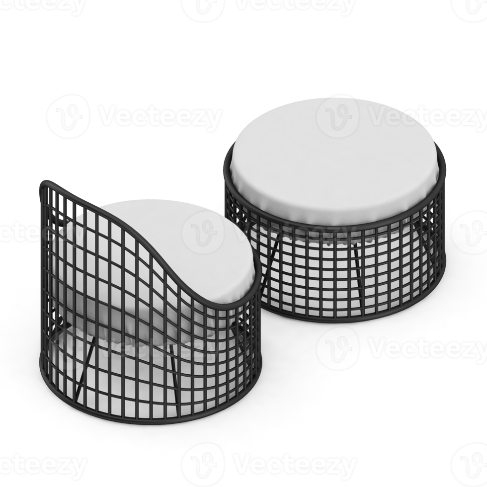 Isometric Chair 3D isolated rendering png