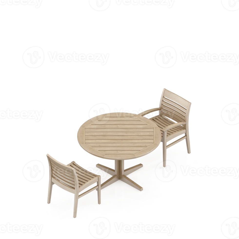 Isometric Table Set 3D render png