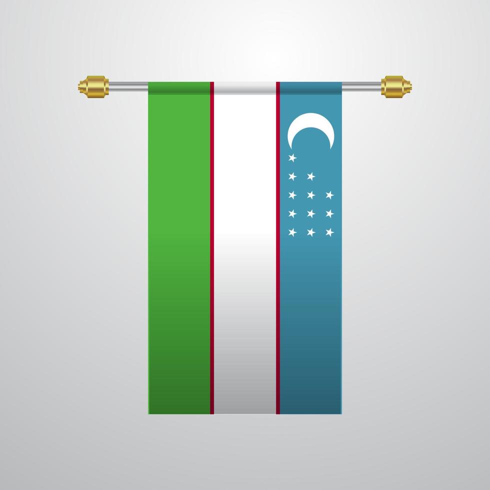 Uzbekistan hanging Flag vector