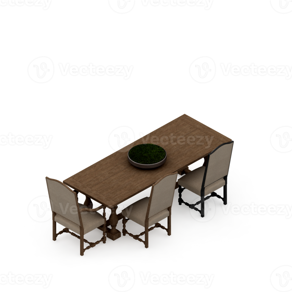 renderização 3d de mesa isométrica png