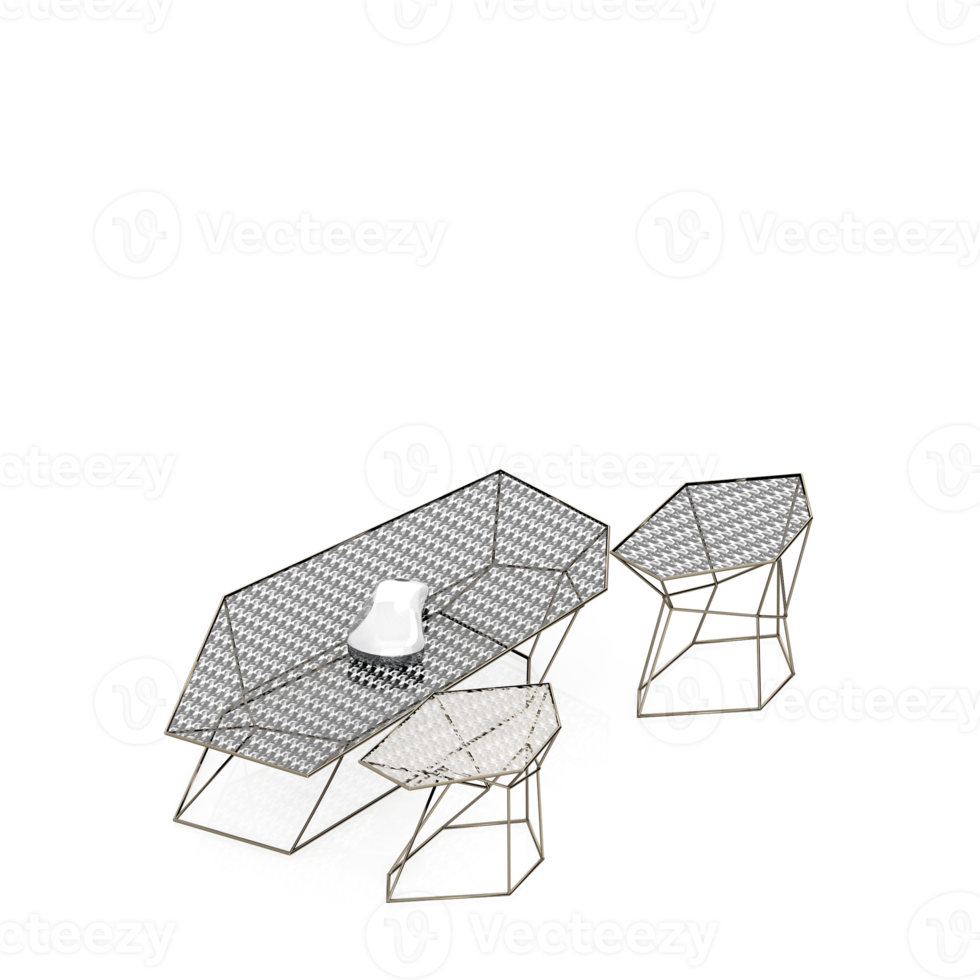 Isometric Table 3D render png