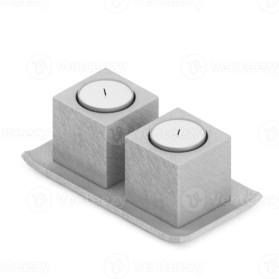 Isometric Candles 3d render png