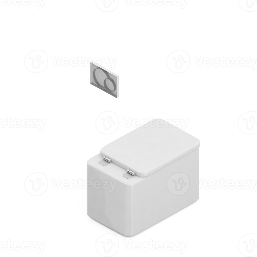 Isometric bathroom items 3D isolated render png