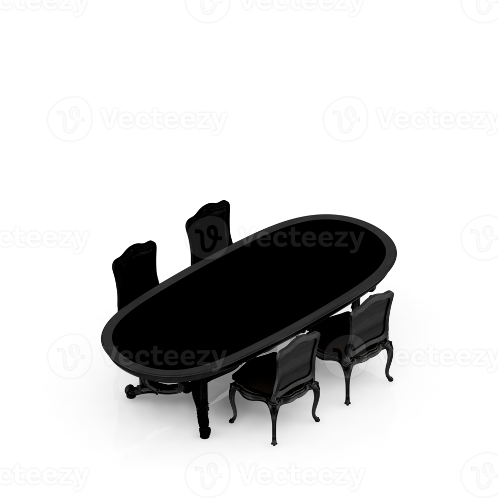 Isometric Table Set 3D render png