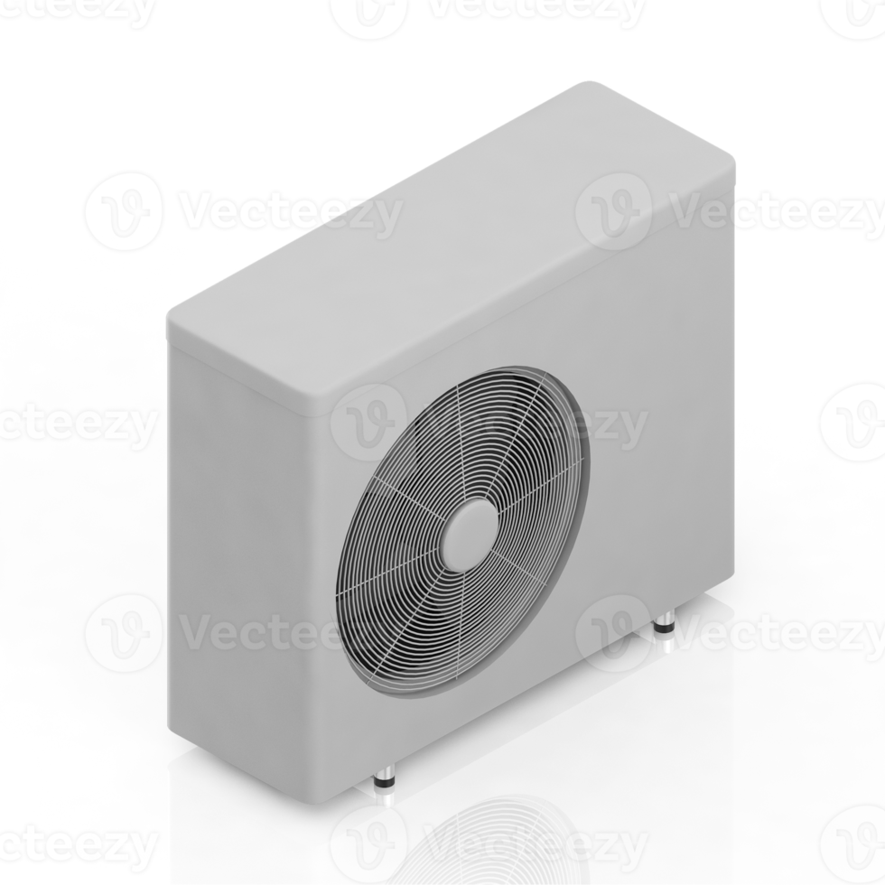 Isometric air conditioning 3D render png