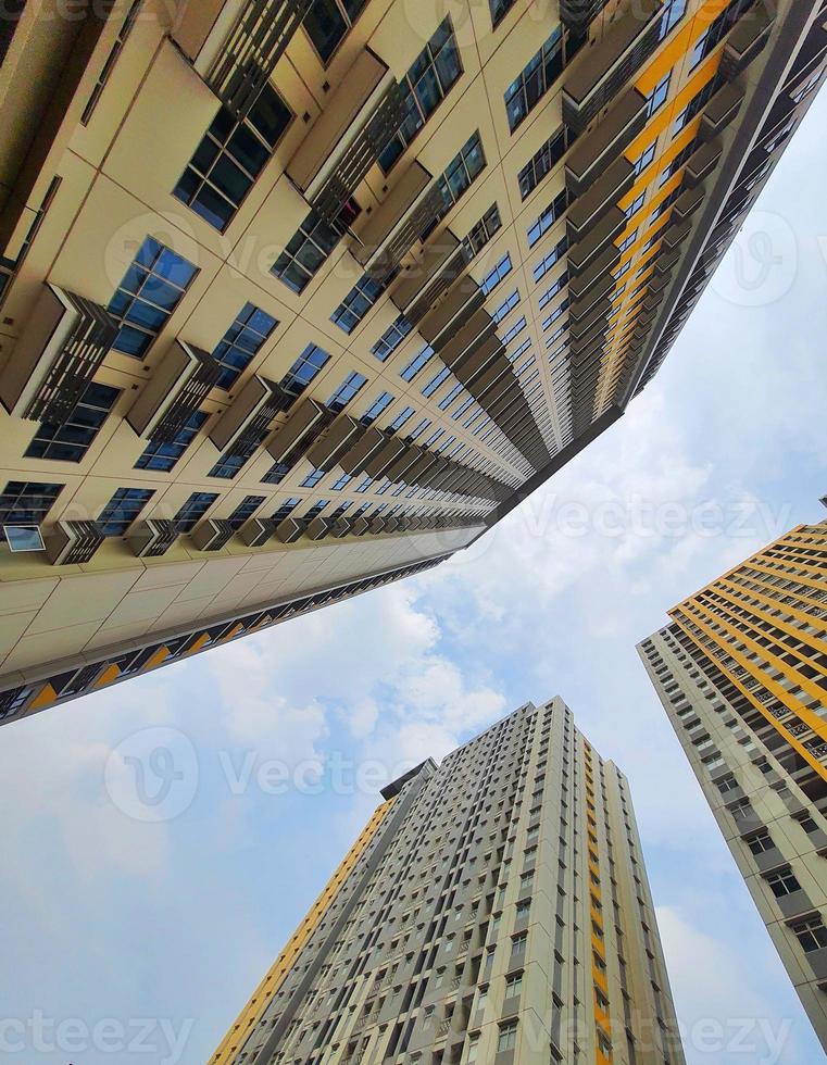 The architecture of an apartment building in the city of Bekasi, West Java. photo