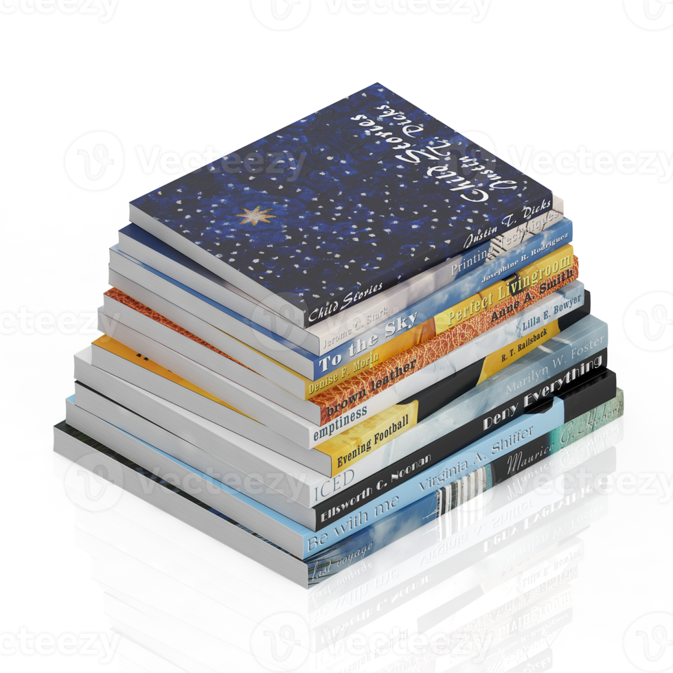 Isometric Books 3D render png