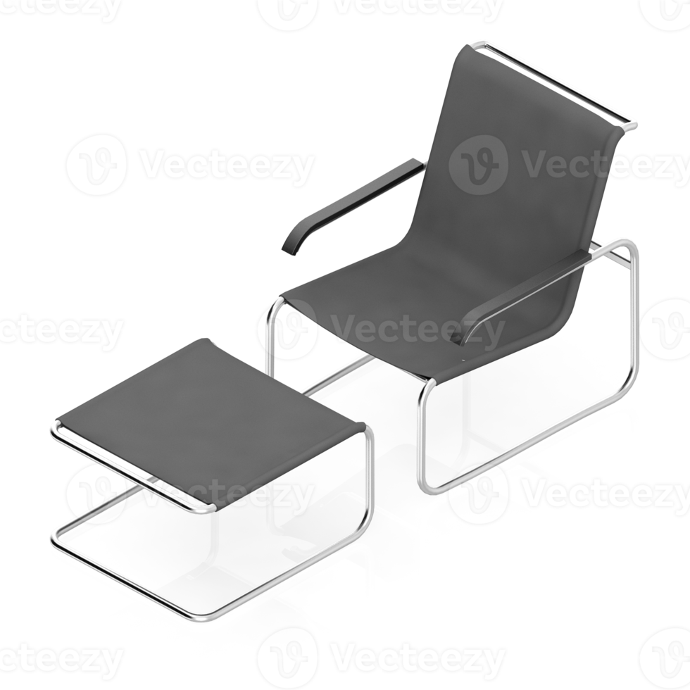 Isometric Chair 3D isolated rendering png