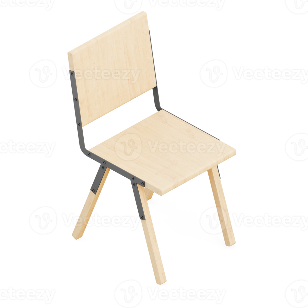 Isometric Chair 3D isolated rendering png