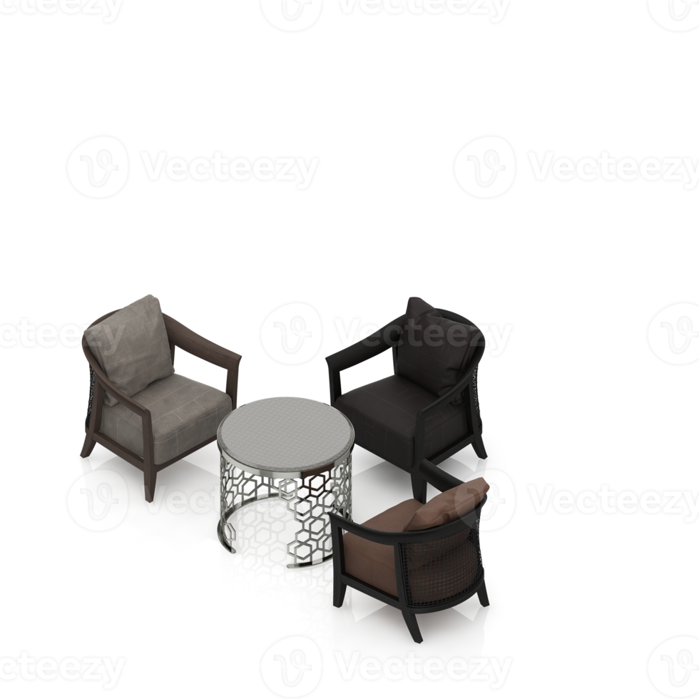 Isometric Armchair Isolated 3D render png