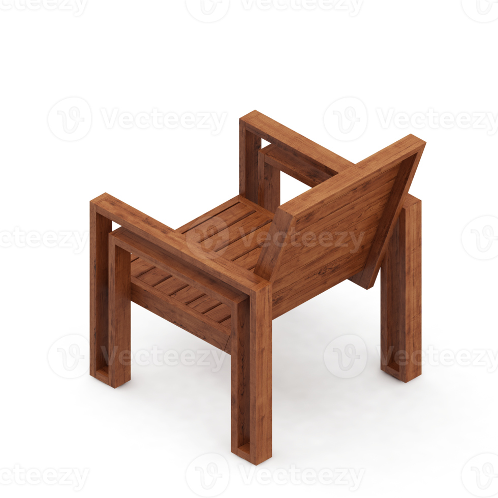 Isometric Chair 3D isolated rendering png