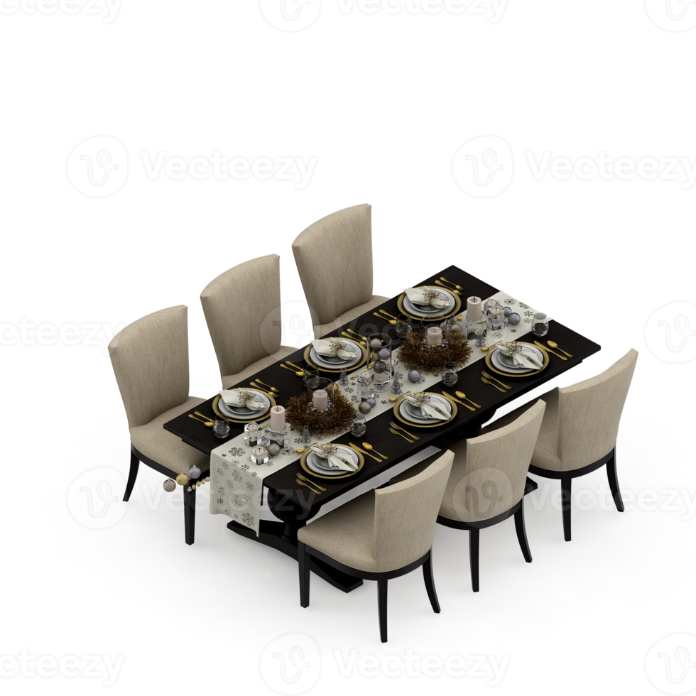 Isometric Table 3D render png