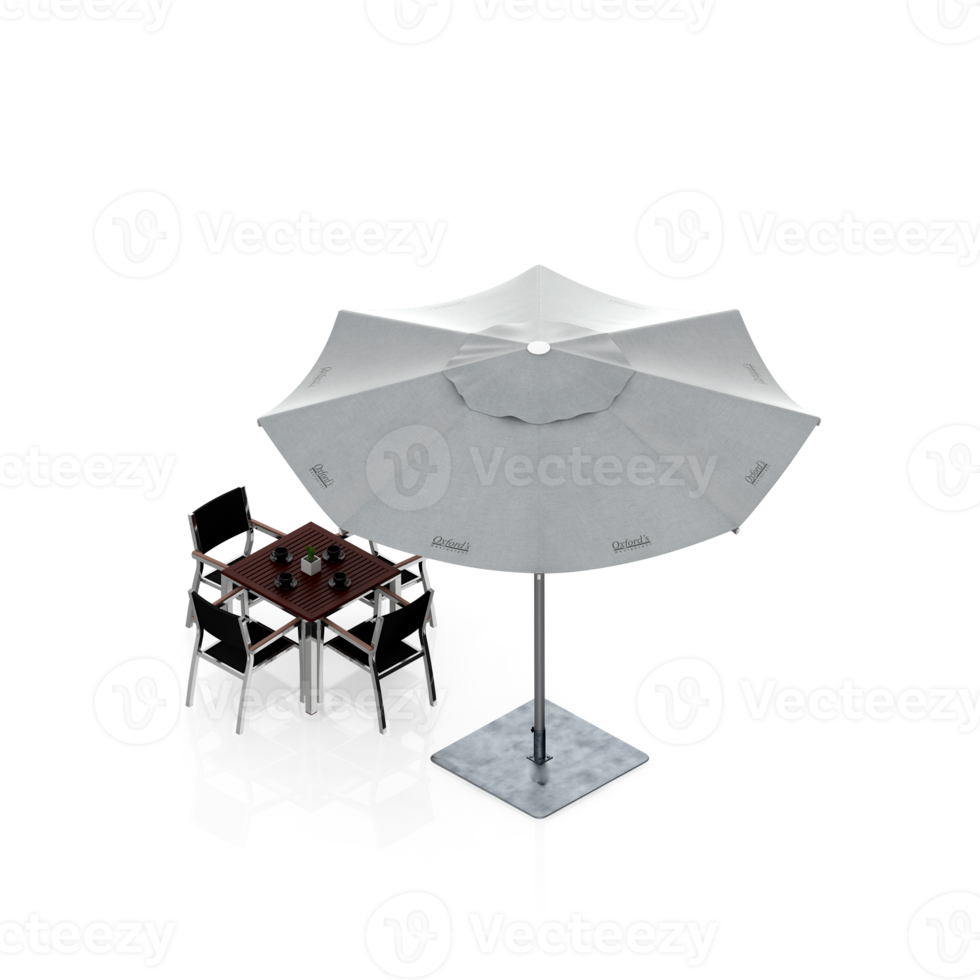 Isometric Table Set 3D render png