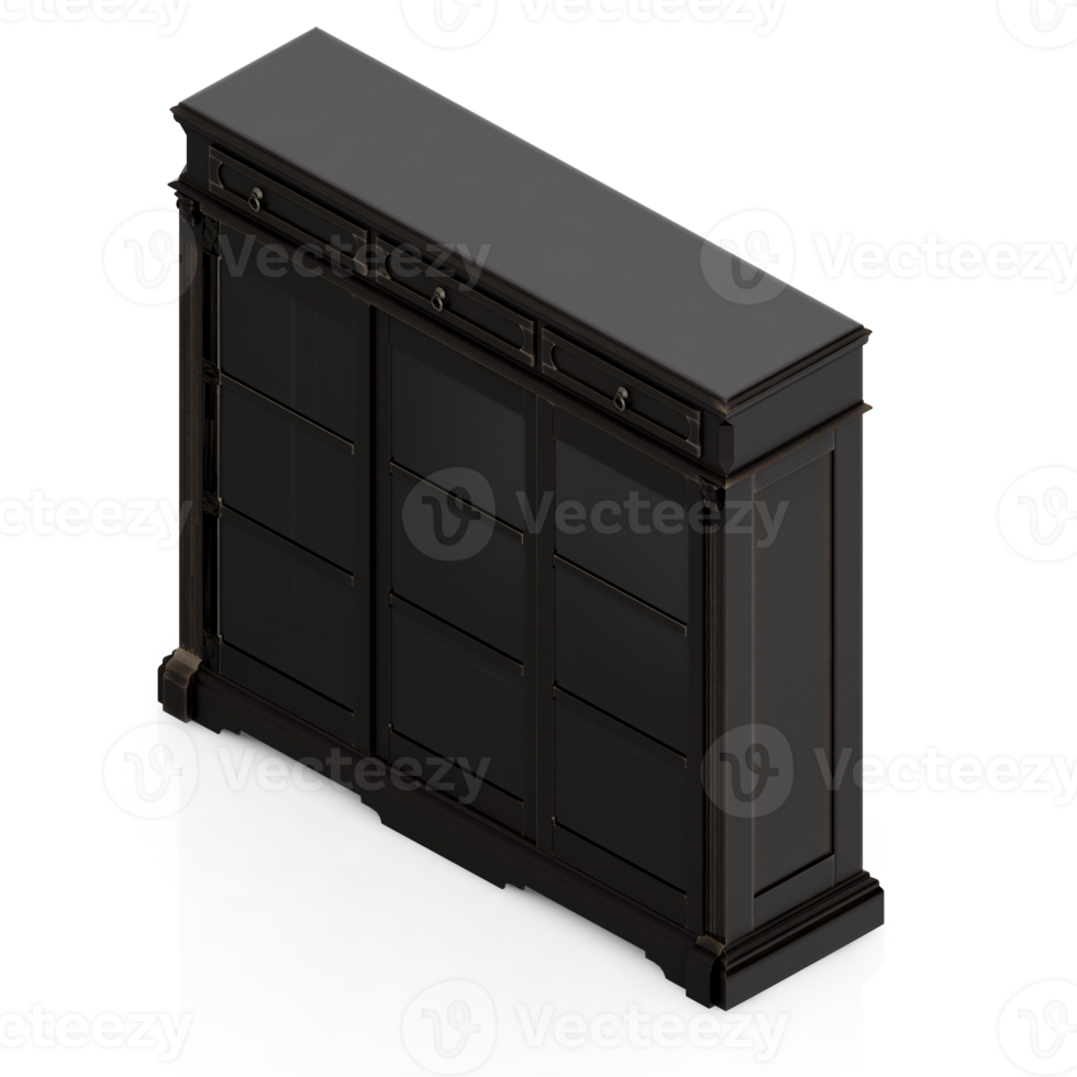 Isometric Cabinet 3D render png