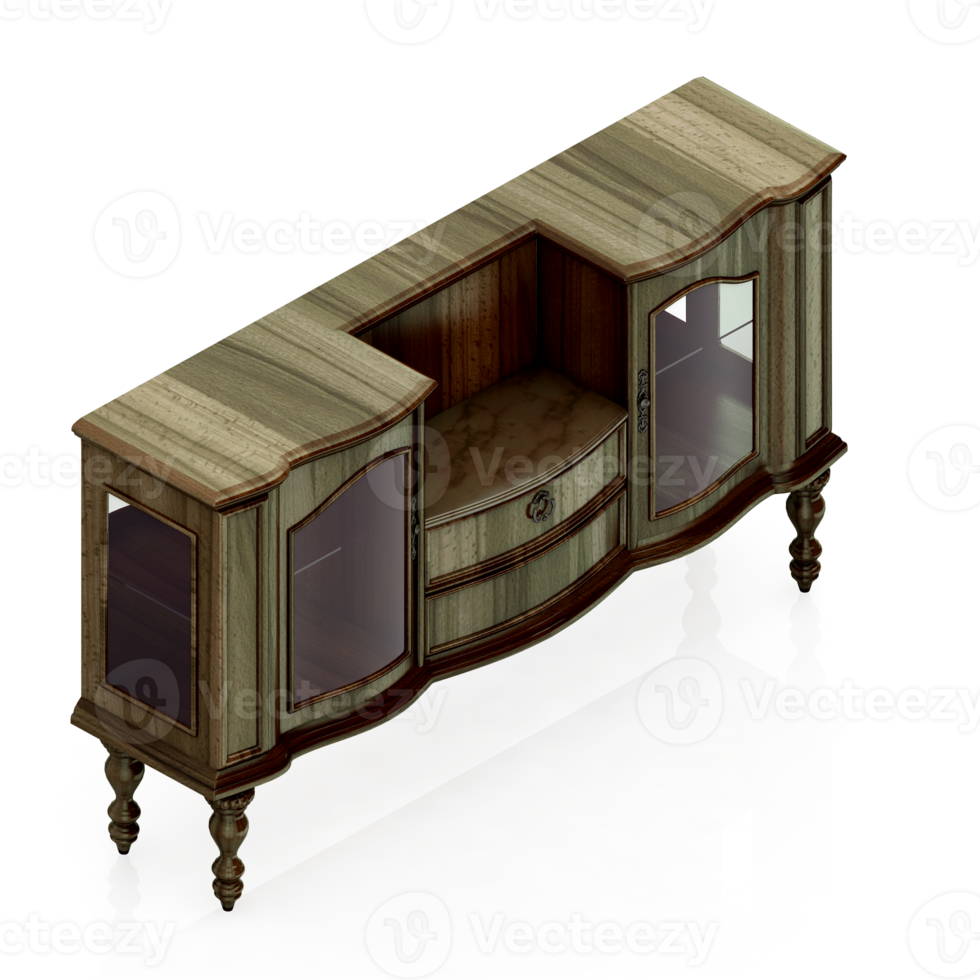 Isometric Cabinet 3D render png
