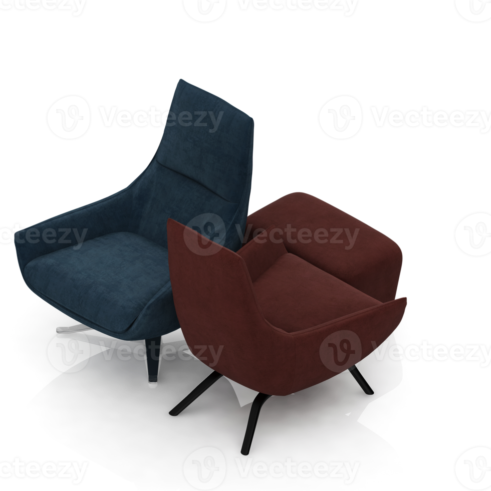 sillón isométrico aislado 3d render png