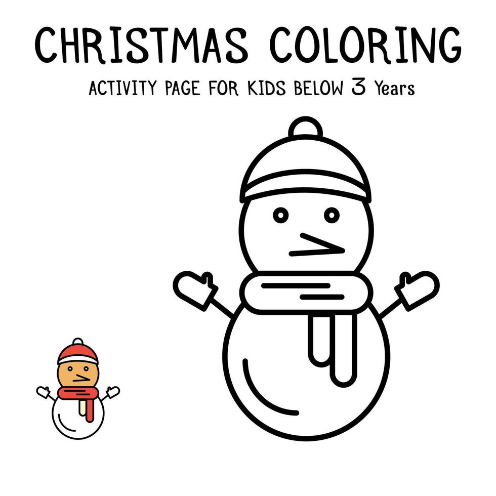 Christmas Coloring Actvity Book For Kids Below 3 Years vector