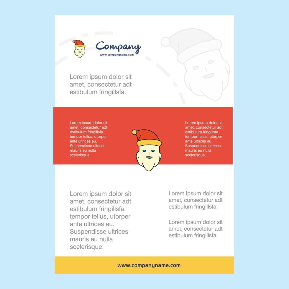 Template layout for Santa clause comany profile annual report presentations leaflet Brochure Vector Background