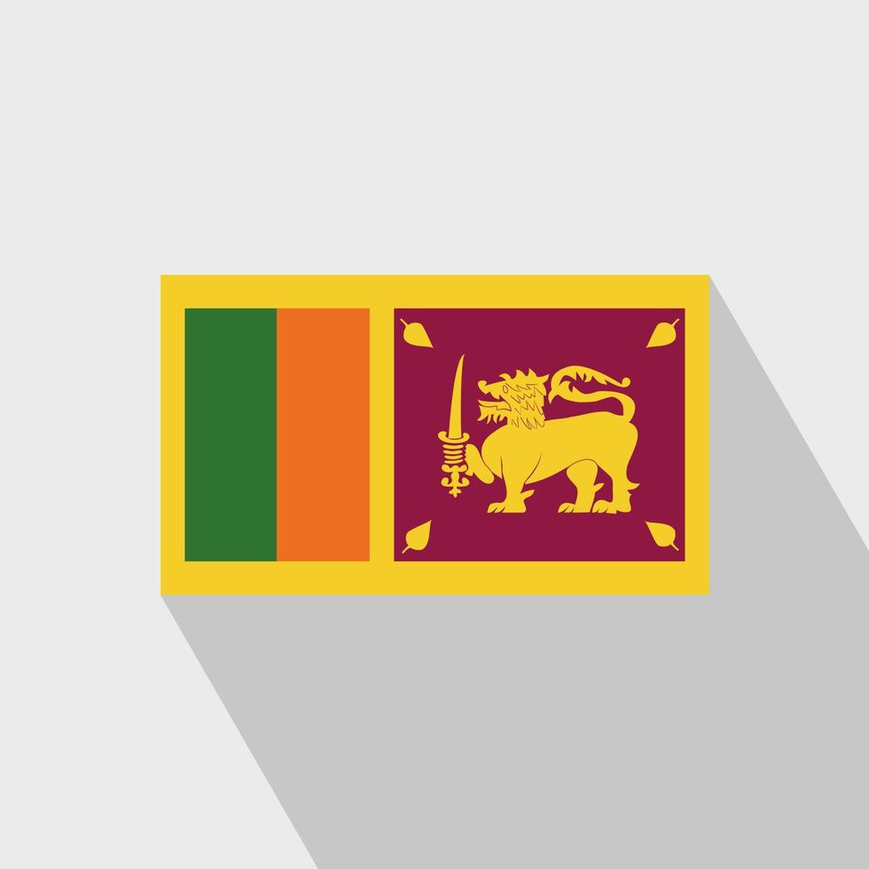 Sri Lanka flag Long Shadow design vector