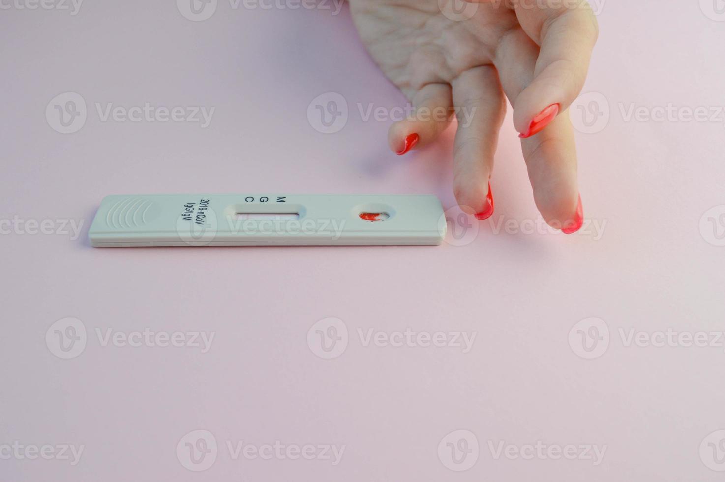 Test Kit for Viral Disease COVID-19 2019-nCoV. Lab card kit test for coronavirus SARS-CoV-2 virus. Fast test COVID-19 photo