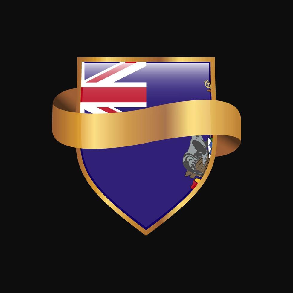 South Georgia flag Golden badge design vector
