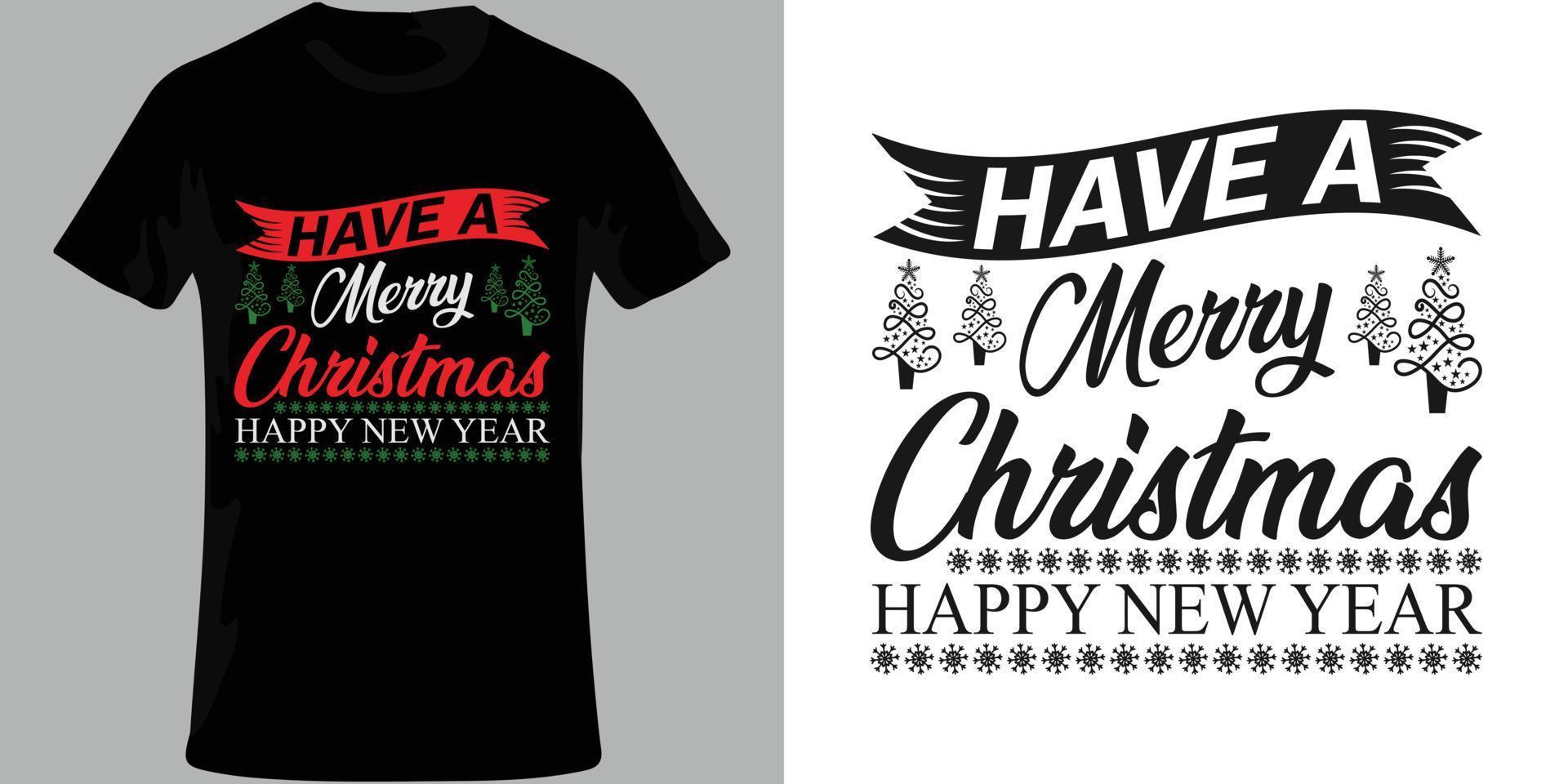 Christmas T-shirt Design.Happy new year. vector
