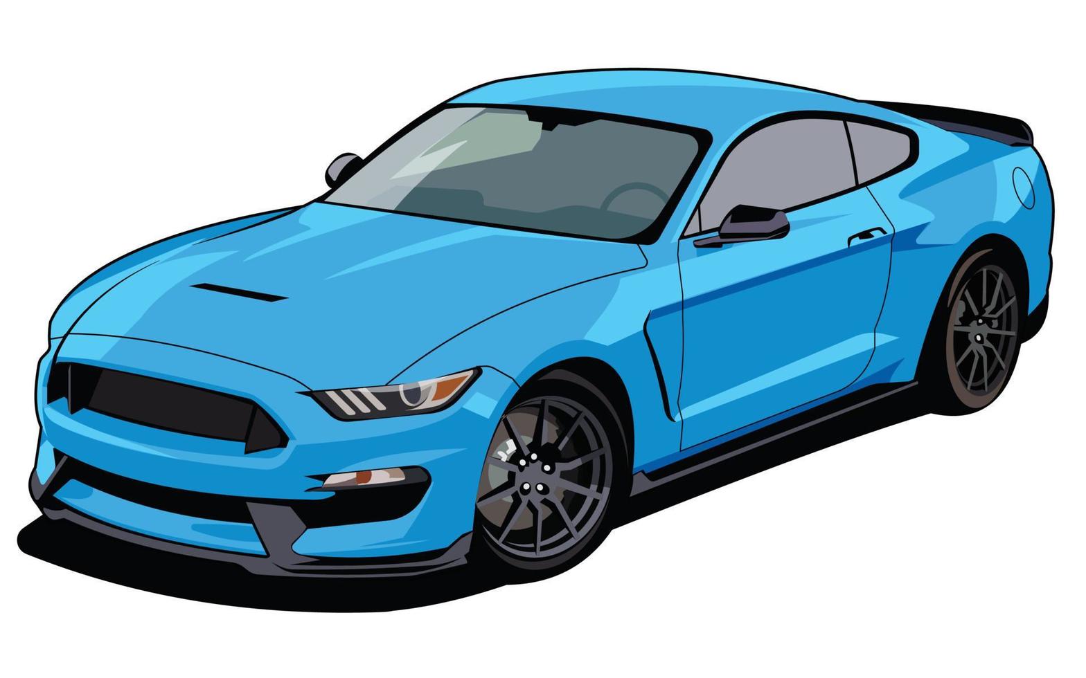 blue race car fron view illustration vector