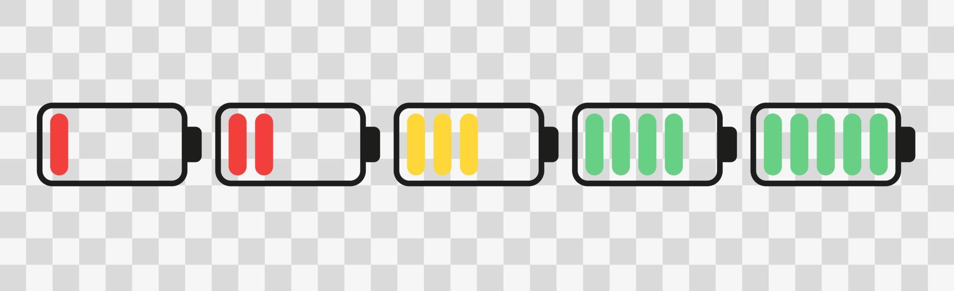 Set Of Battery Icon . Vector Illustration