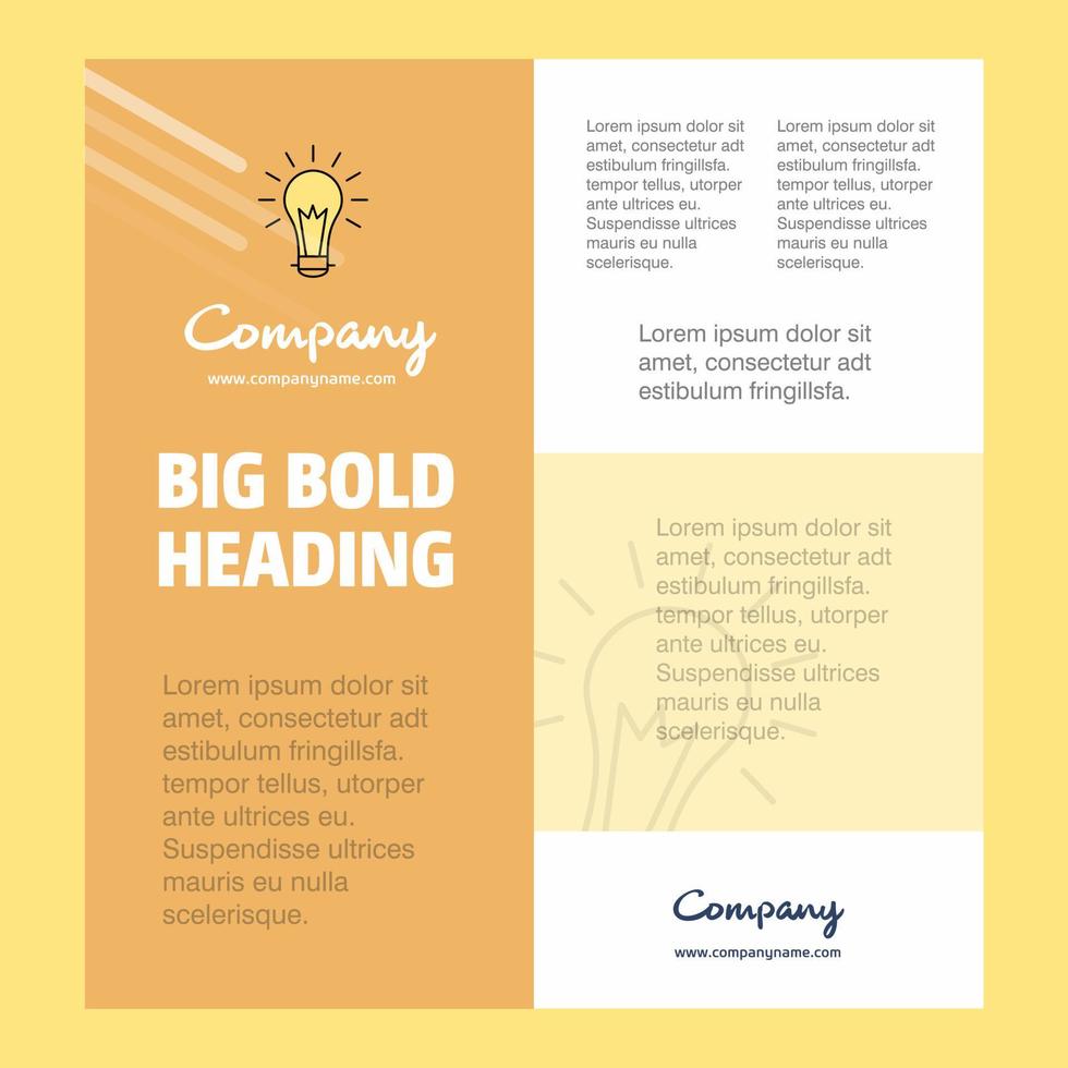 Bulb Business Company Poster Template with place for text and images vector background