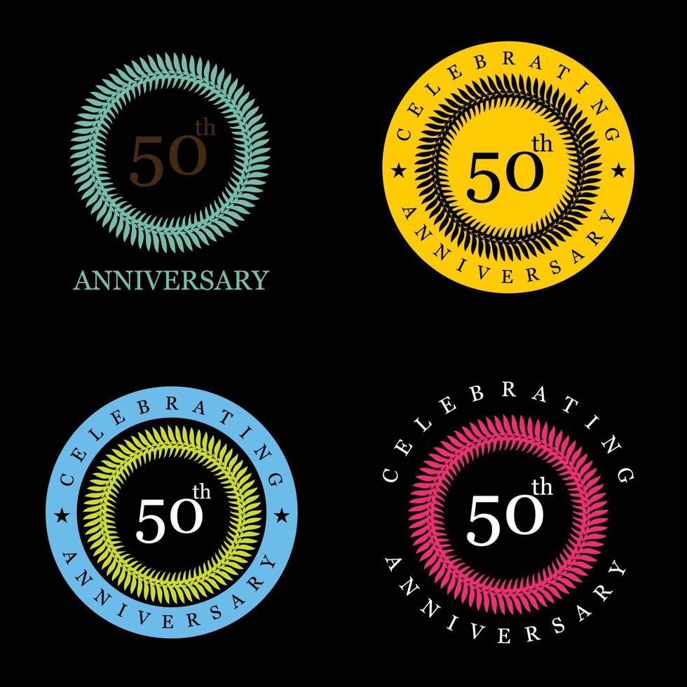 Celebrating anniversary badges with elegent design vector