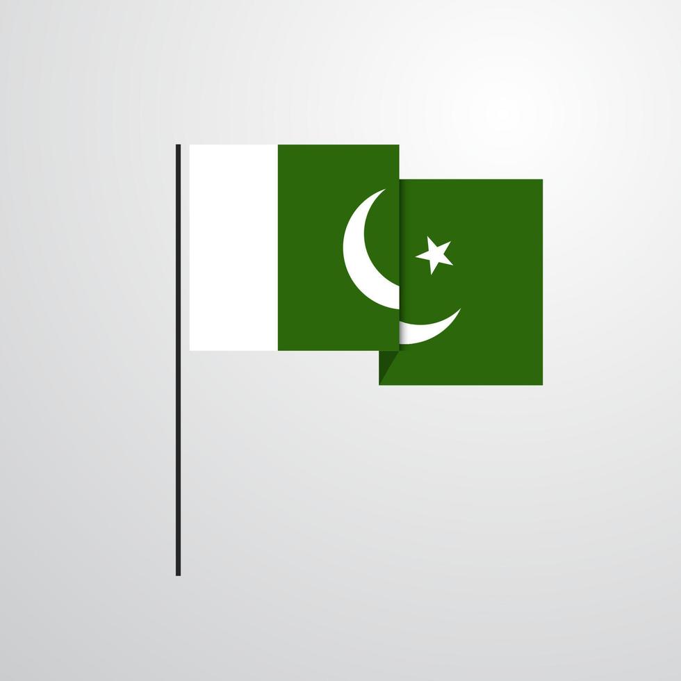 Pakistan waving Flag design vector