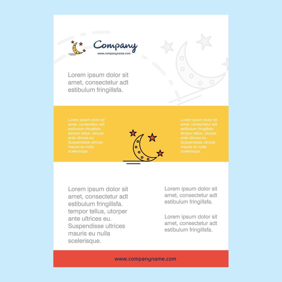 Template layout for Crescent and stars comany profile annual report presentations leaflet Brochure Vector Background