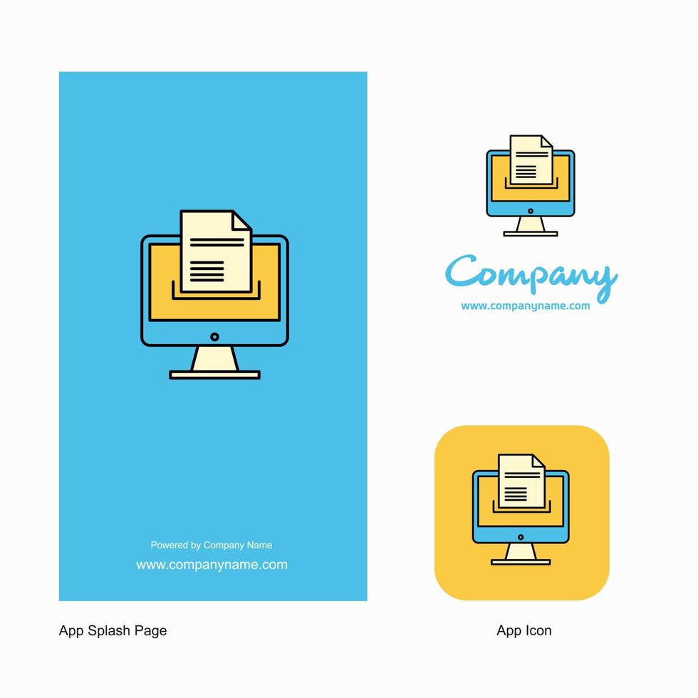 Document downloading Company Logo App Icon and Splash Page Design Creative Business App Design Elements vector