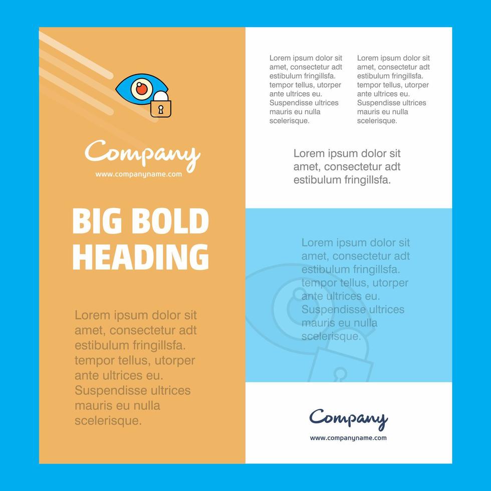 plantilla de póster de empresa de negocios con ojo bloqueado con lugar para texto e imágenes de fondo vectorial vector