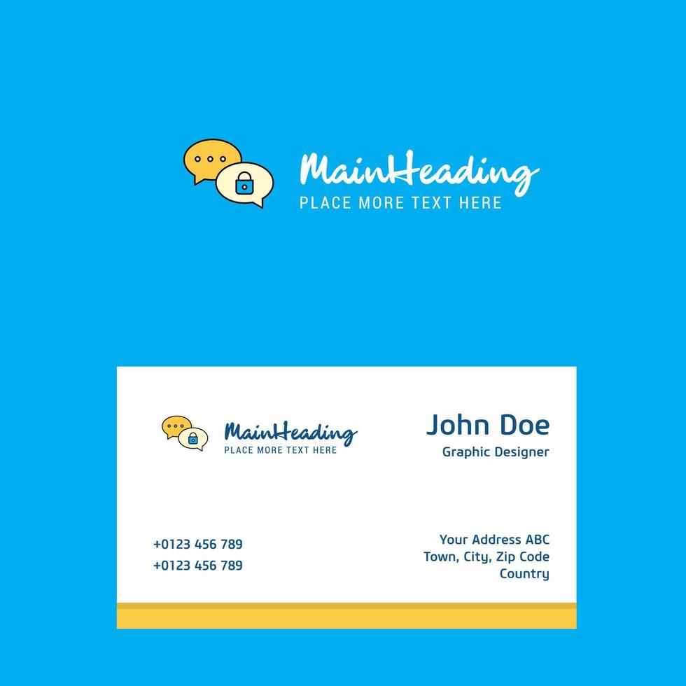 Secure chat logo Design with business card template Elegant corporate identity Vector