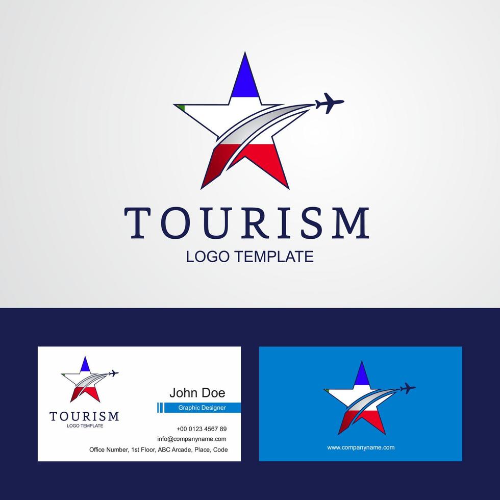 logotipo de estrella creativa de bandera de jakasia de viaje y diseño de tarjeta de visita vector