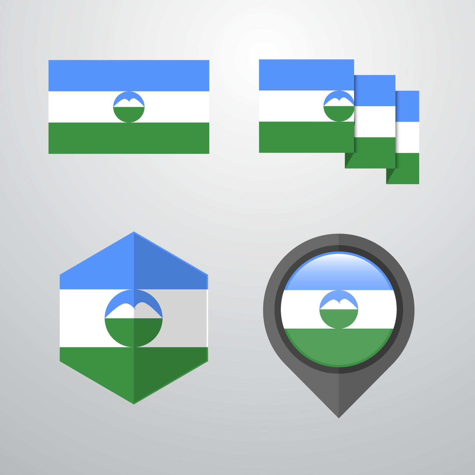 Kabardino Balkaria flag design set vector 14290047 Vector Art at Vecteezy