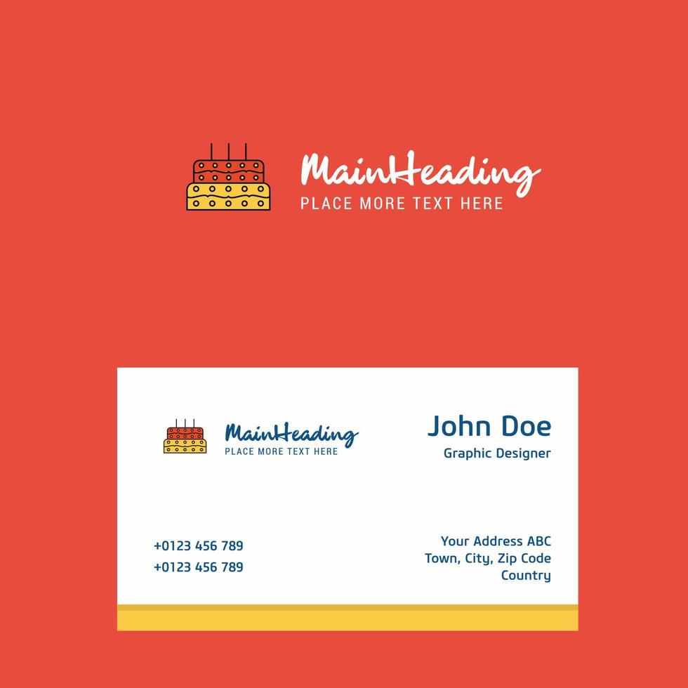Birthday cake logo Design with business card template Elegant corporate identity Vector