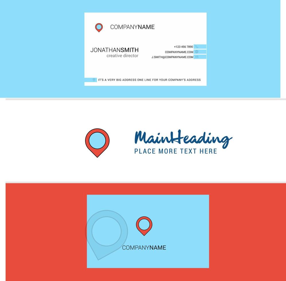 Beautiful Map navigation Logo and business card vertical Design Vector