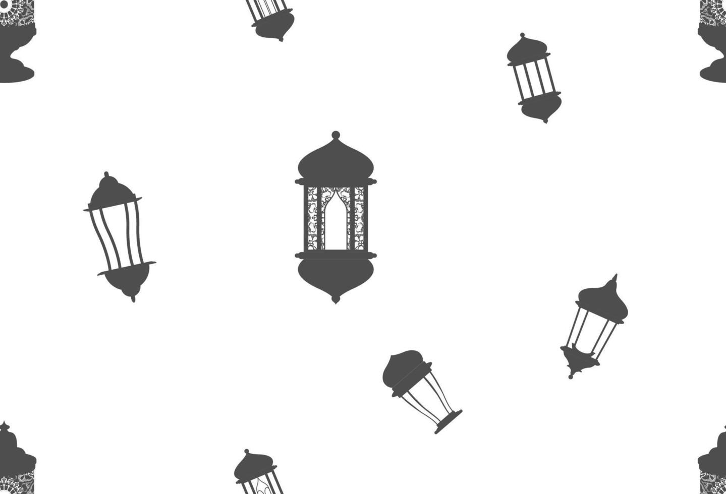 seamless pattern design with flat lantern object vector
