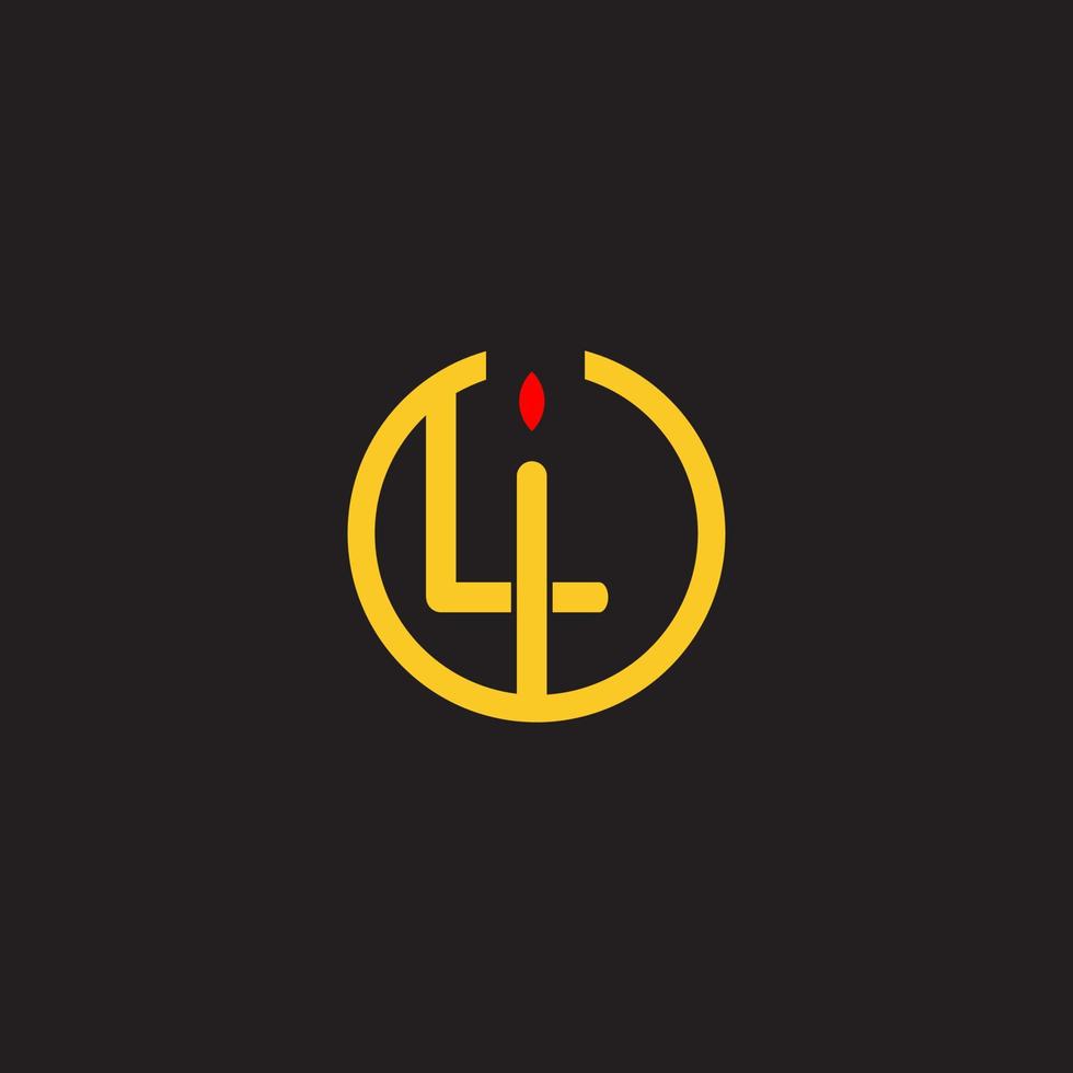LI letter initials logo vector design