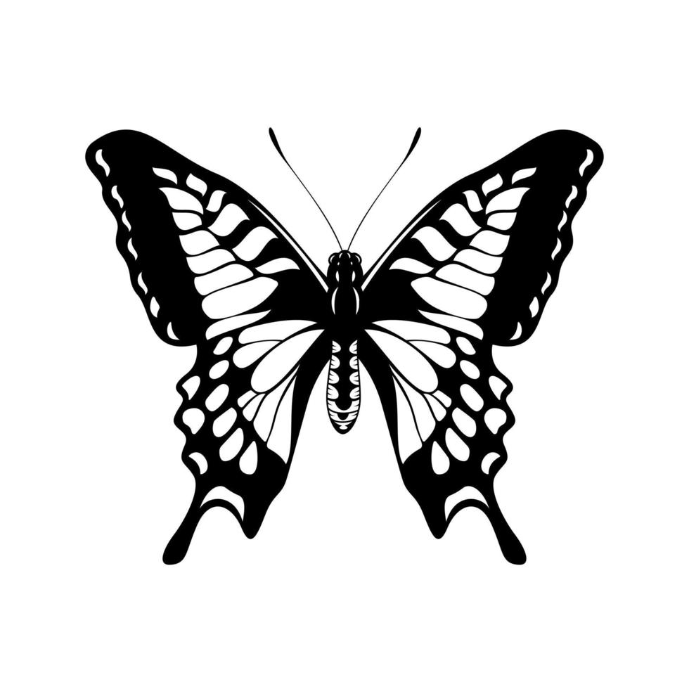 Black and White Butterfly - Butterfly Silhouette 14290217 Vector Art at