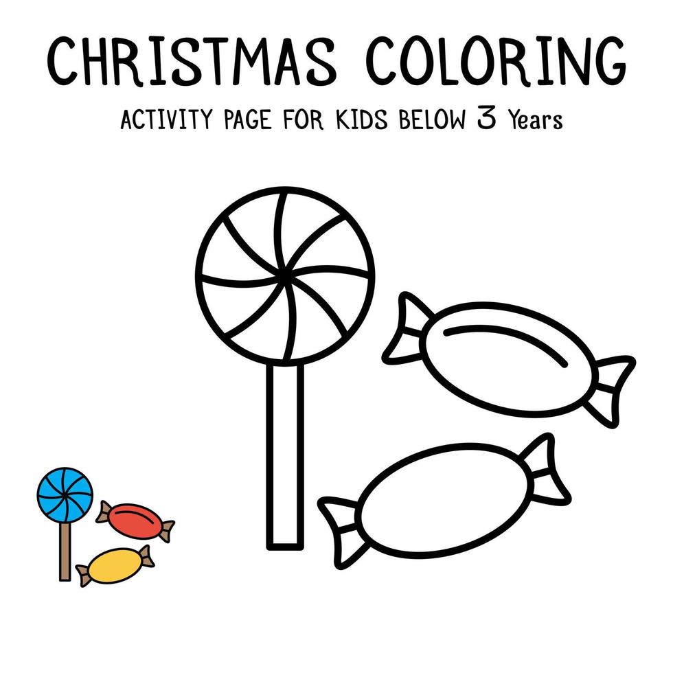 Libro de actividades navideñas para colorear para niños menores de 3 años vector
