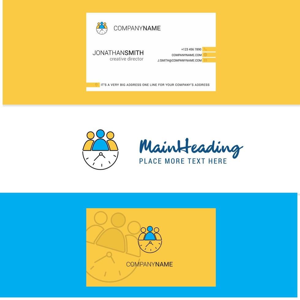 Beautiful Team on time Logo and business card vertical Design Vector