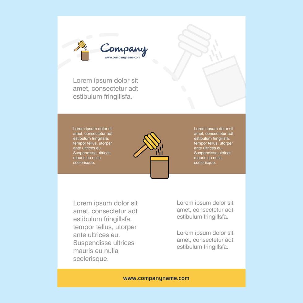 Template layout for Honey comany profile annual report presentations leaflet Brochure Vector Background
