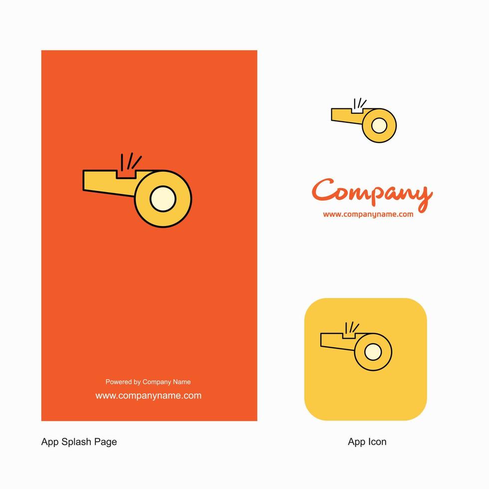 Whistle Company Logo App Icon and Splash Page Design Creative Business App Design Elements vector