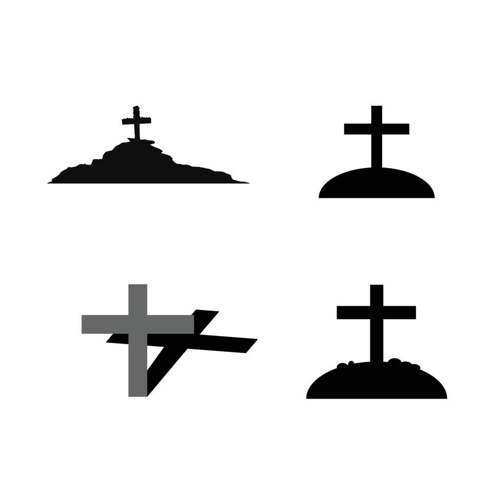 set of crosses icon sign symbol on white vector